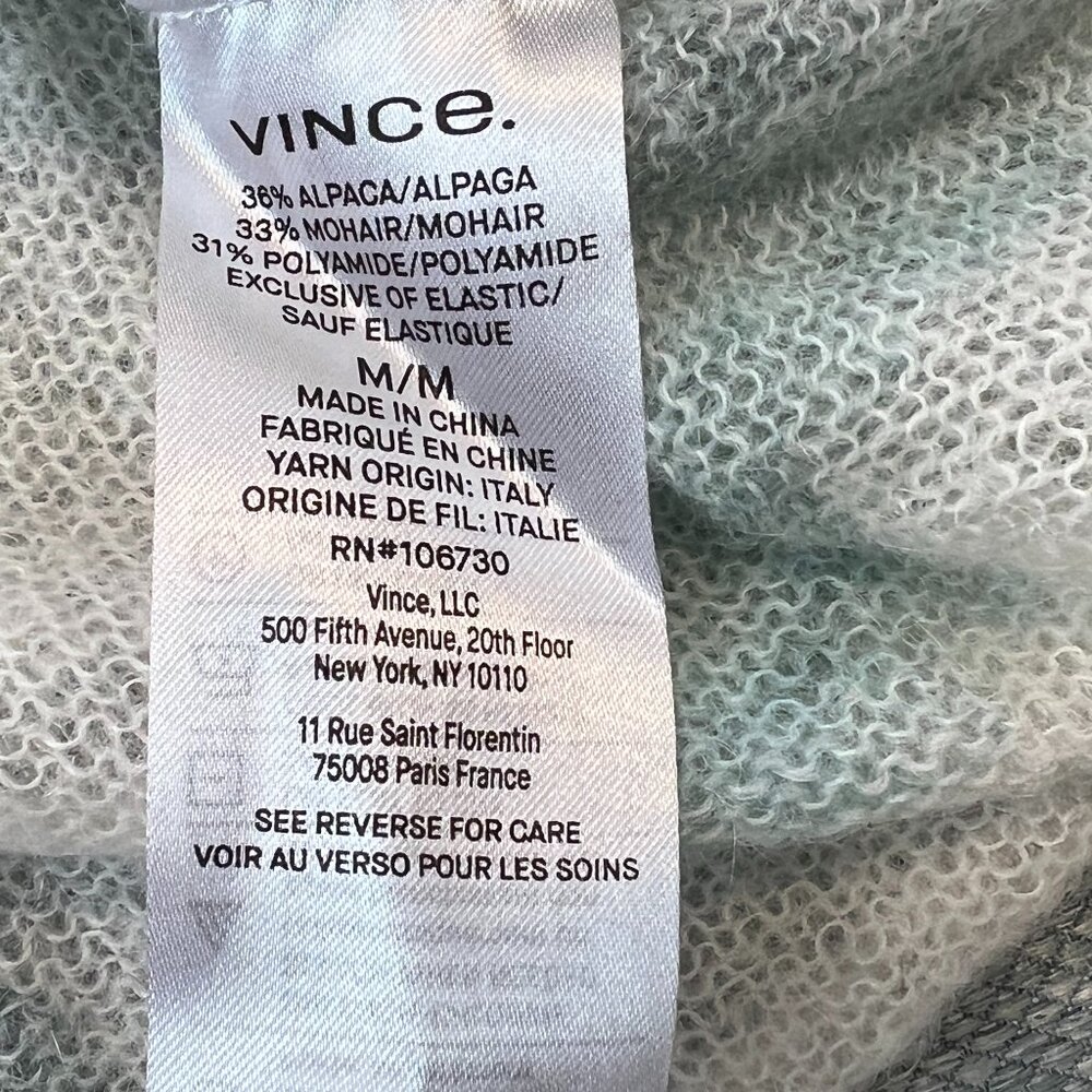 VINCE DAHLIA PRINT MOHAIR ALPACA BLEND SWEATER SIZE M - Picture 4 of 9